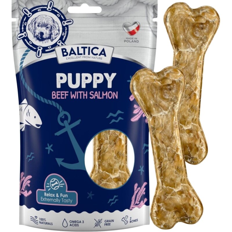 Przysmak dla psa BALTICA Puppy Kość z wołowiną i łososiem 140 g