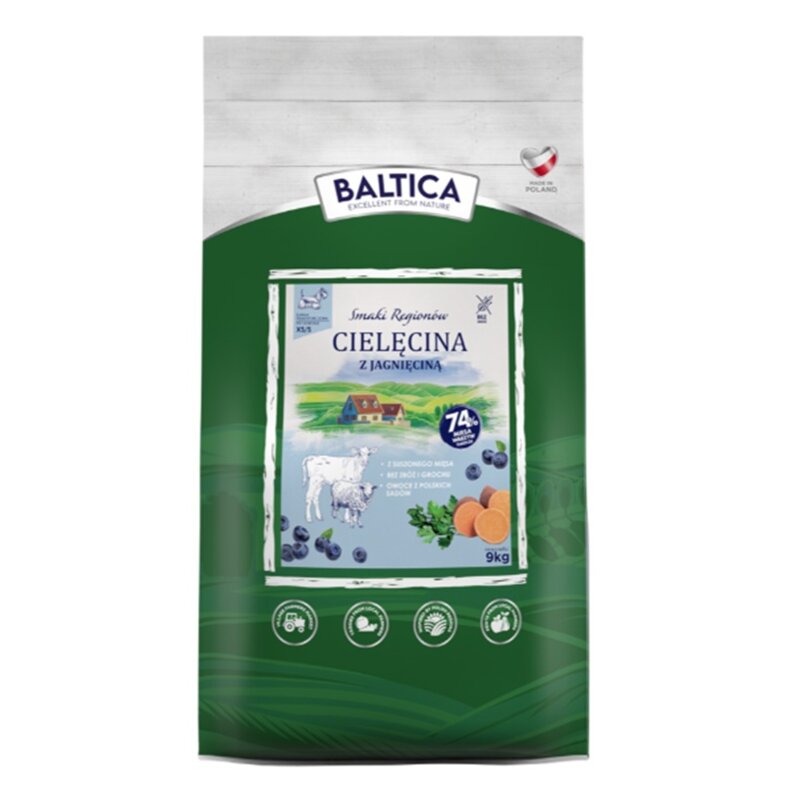 Karma dla psa BALTICA Smaki Regionów Adult Cielęcina z jagnięciną XS/S 9 kg