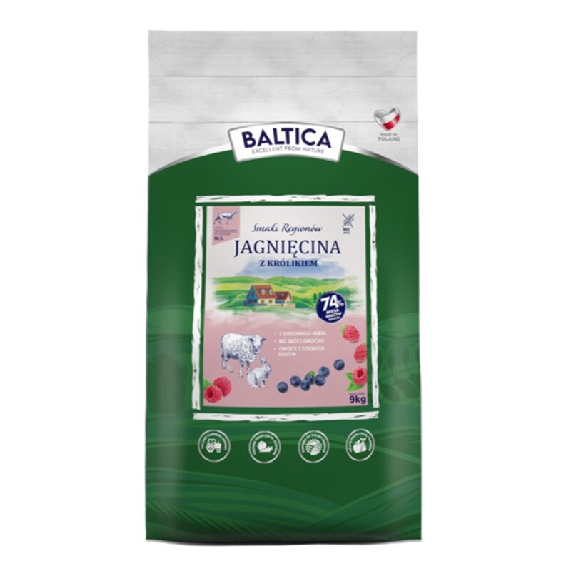 Karma dla psa BALTICA Smaki Regionów Adult Jagnięcina z królikiem M/L 9 kg