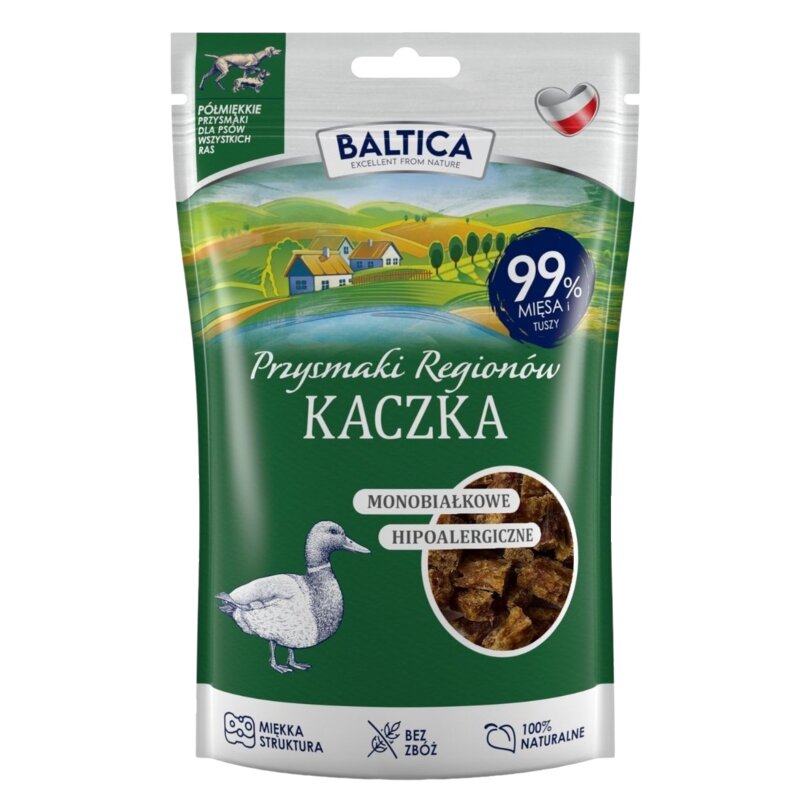 BALTICA Przysmaki regionów Monobiałkowe Mono Kaczka - przysmak dla psa - 80g