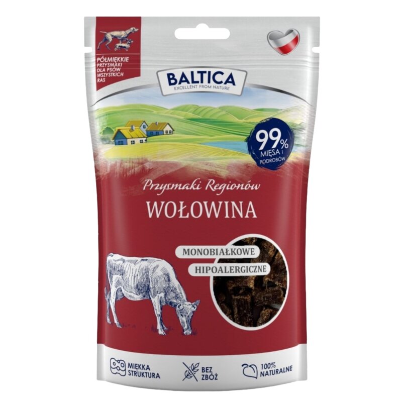 BALTICA Przysmaki regionów Mono Wołowina - przysmak dla psa - 80g