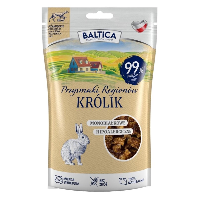 BALTICA Przysmaki regionów Mono Królik - przysmak dla psa - 80g