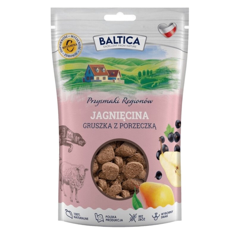 BALTICA Przysmaki regionów Jagnięcina z gruszką - przysmak dla psa - 100g