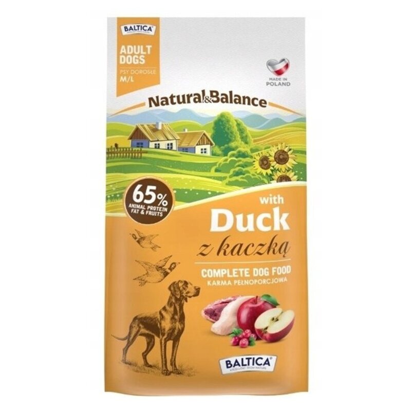 BALTICA Natural & Balance Kaczka M/L – sucha karma dla psa - 3kg