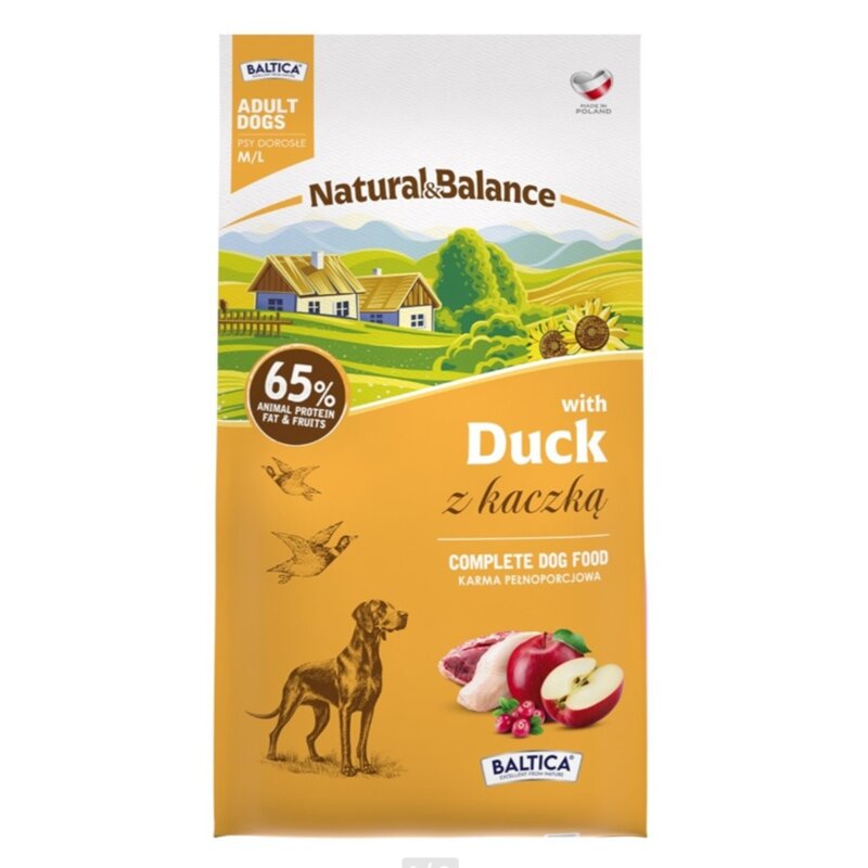 Karma dla psa BALTICA Natural & Balance z kaczką M/L 9 kg