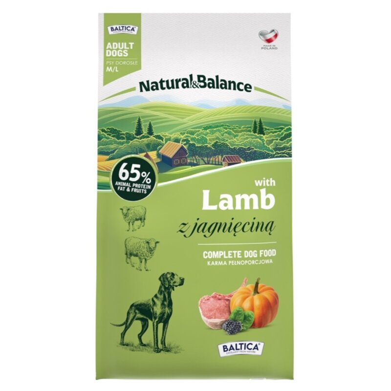 Karma dla psa BALTICA Natural & Balance z jagnięciną M/L 9 kg