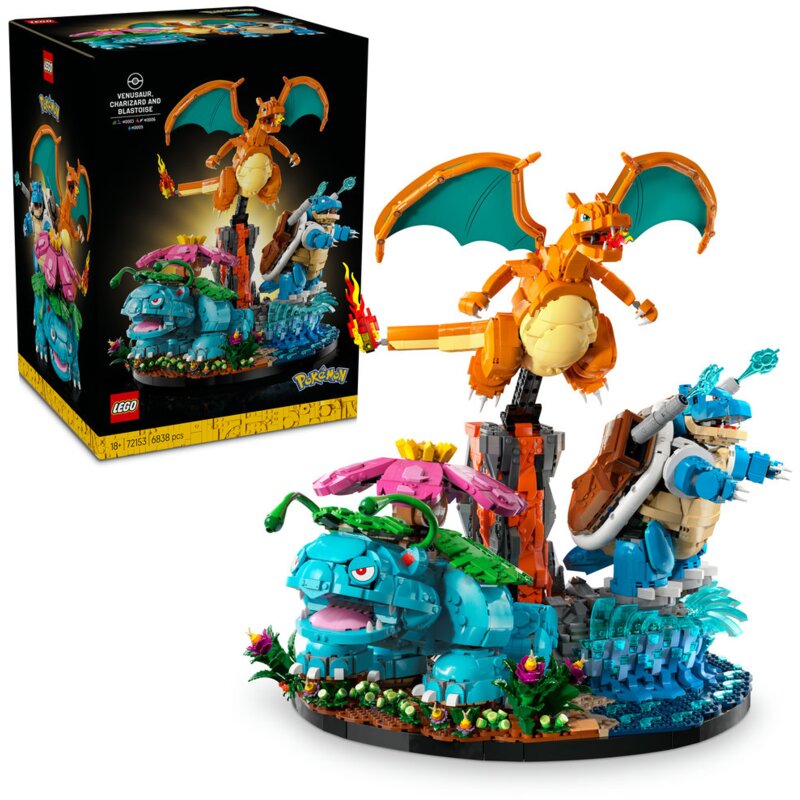 LEGO 72153 Pokémon Venusaur, Charizard i Blastoise