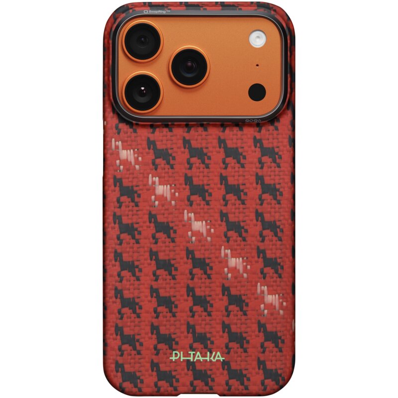 Etui PITAKA Edge Case Happiness Rides In MagSafe do Apple iPhone 17 Pro Cinnabar Steed