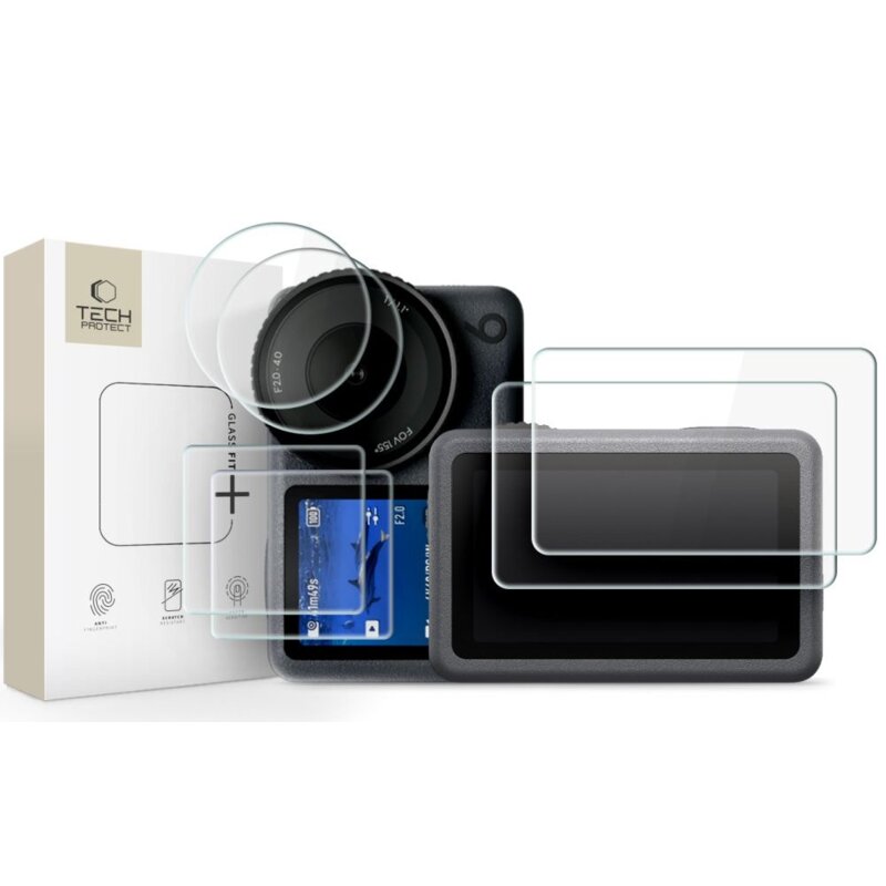 Szkło hartowane TECH-PROTECT Glass Fit+ do DJI Osmo Action 6 (2 szt.)
