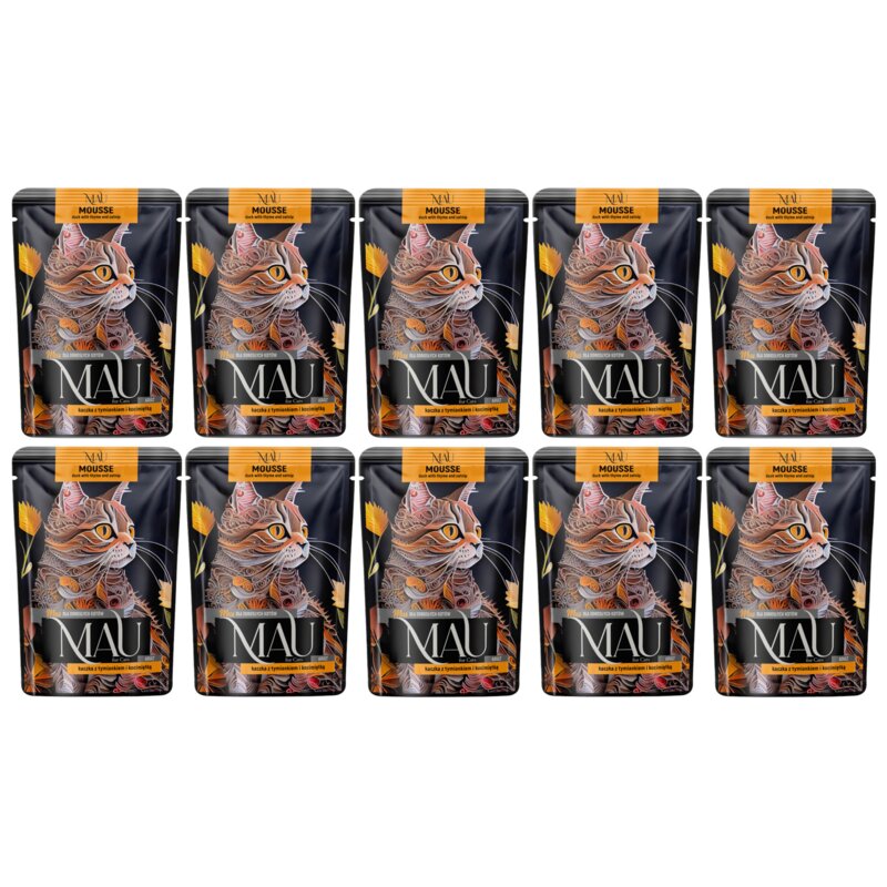 Karma dla kota MAU Mus Kaczka z tymiankiem i kocimiętką 10 x 85 g