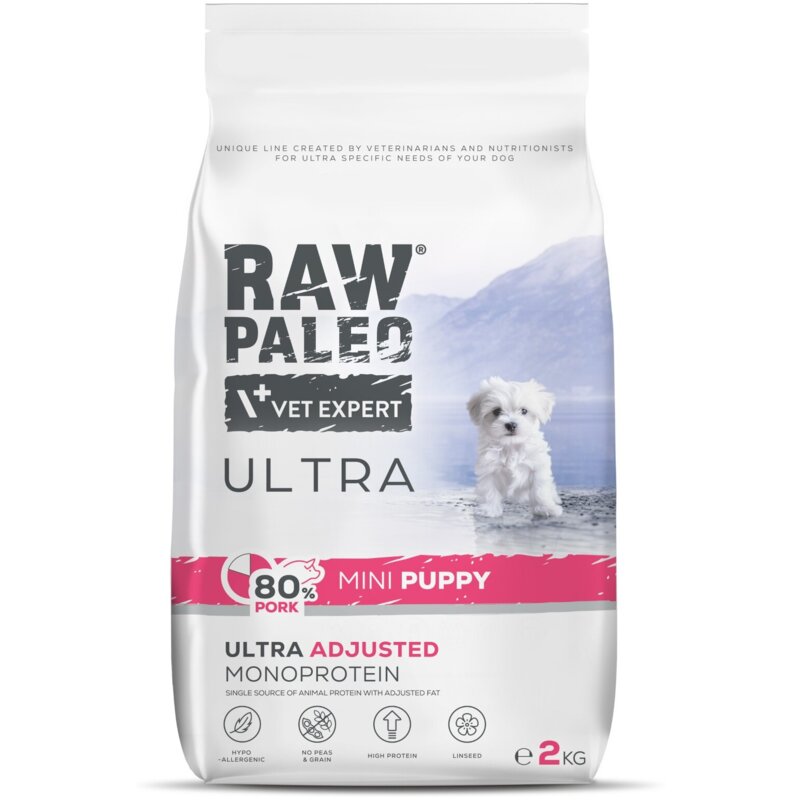 VETEXPERT Raw Paleo Ultra Mini Puppy Pork Mono - sucha karma dla psa - 2kg