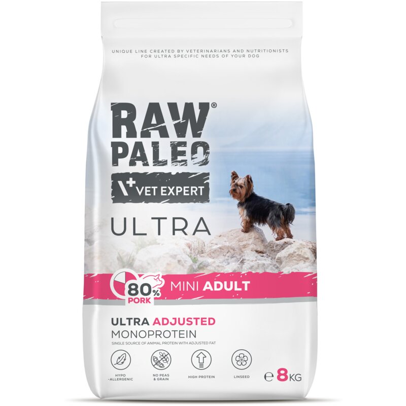 VetExpert Raw Paleo Ultra PORK Mini Adult 8kg