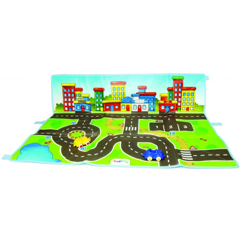Mata z 2 pojazdami VIKING TOYS City 90x70 cm
