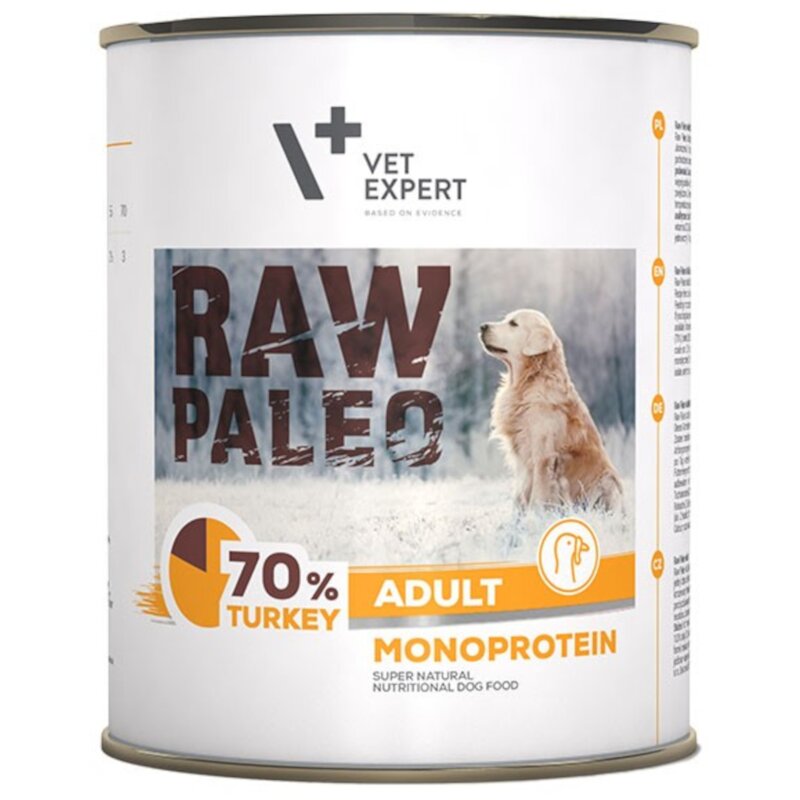 RAW PALEO ADULT DOG TURKEY 800g - mokra karma dla psów dorosłych monoproteina z indykiem