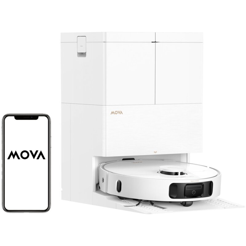 Mova E50 Pro Ultra Funkcja mopowania Stacja oczyszczająca Tworzenie mapy pomieszczenia 80dB Biały