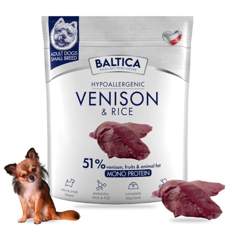 BALTICA Nutraceutic Hypoallergenic Venison & rice XS/S - sucha karma dla psa - 1kg