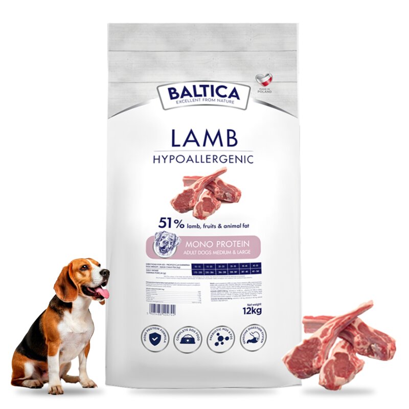 Baltica Nutraceutic Jagnięcina i ryż karma dla psa ras średnich 12kg