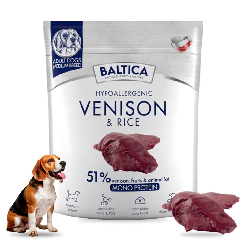 BALTICA Nutraceutic Hypoallergenic Venison & rice M - sucha karma dla psa - 1kg