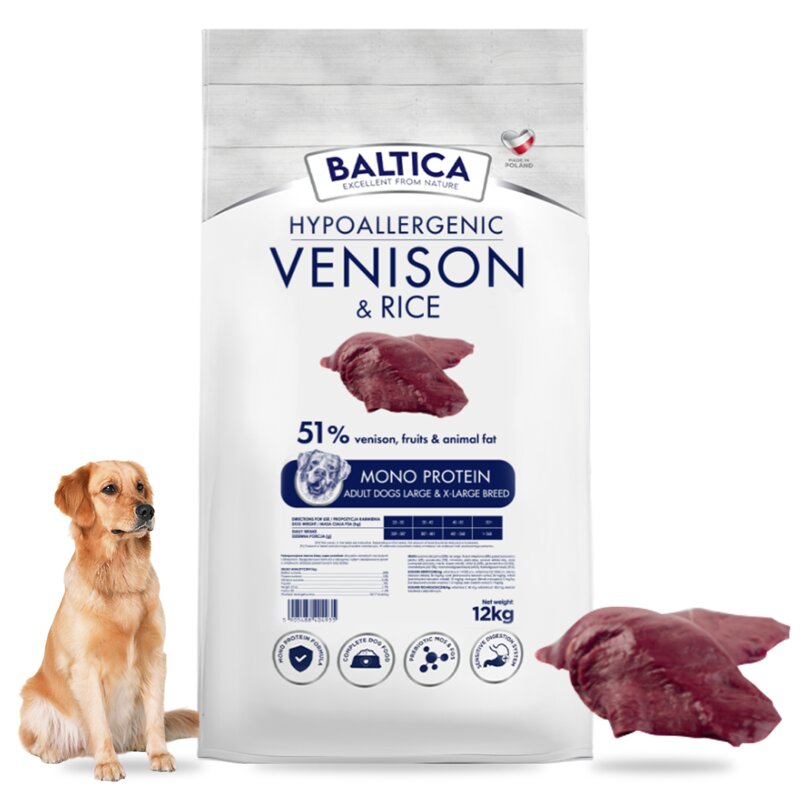 Baltica Adult Hypoallergenic Venison&Rice L/XL 12 kg karma dla psów