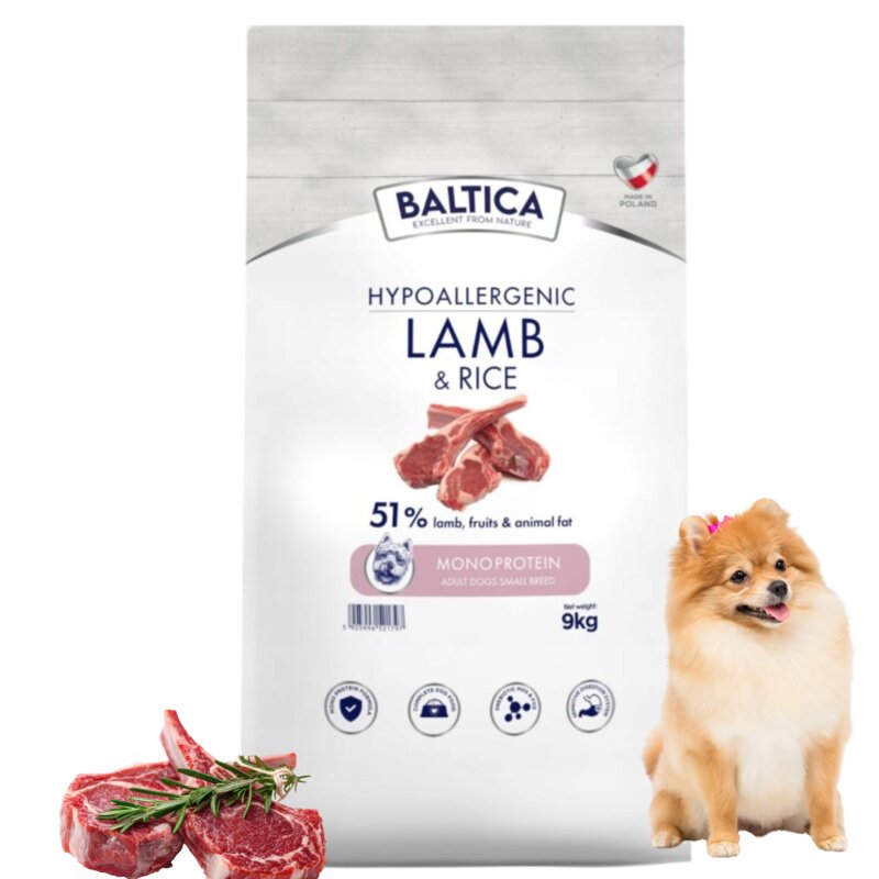 BALTICA Nutraceutic Jagnięcina z ryżem Małe rasy Mono - sucha karma dla psa - 9kg