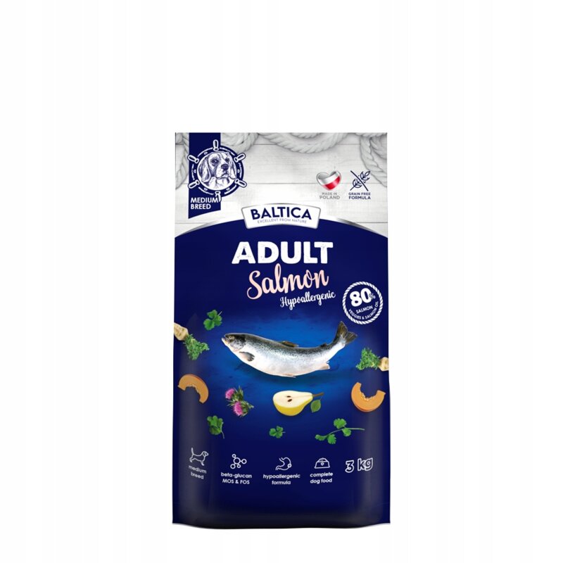 BALTICA Excellent Adult Salmon Hypoallergenic M - sucha karma dla psa - 3kg