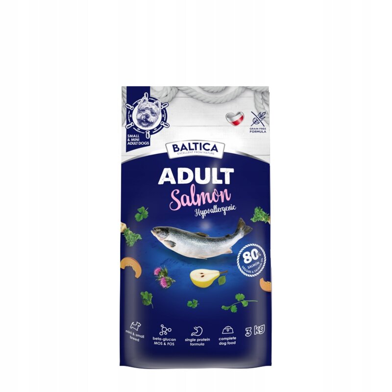 Baltica Excellent Adult Salmon łosoś hipoalergiczna karma dla psa XS/S 3 kg