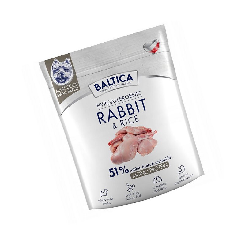 BALTICA Nutraceutic Hypoallergenic Rabbit & Rice XS/S - sucha karma dla psa - 1kg