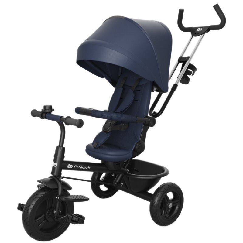 Trójkołowiec KINDERKRAFT Aston 2 Plus Siedzisko 360° Granatowy
