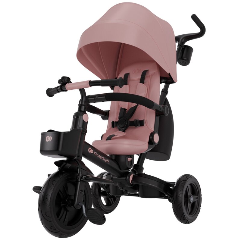 Trójkołowiec KINDERKRAFT Aveo 2 Plus Siedzisko 360° Różowy