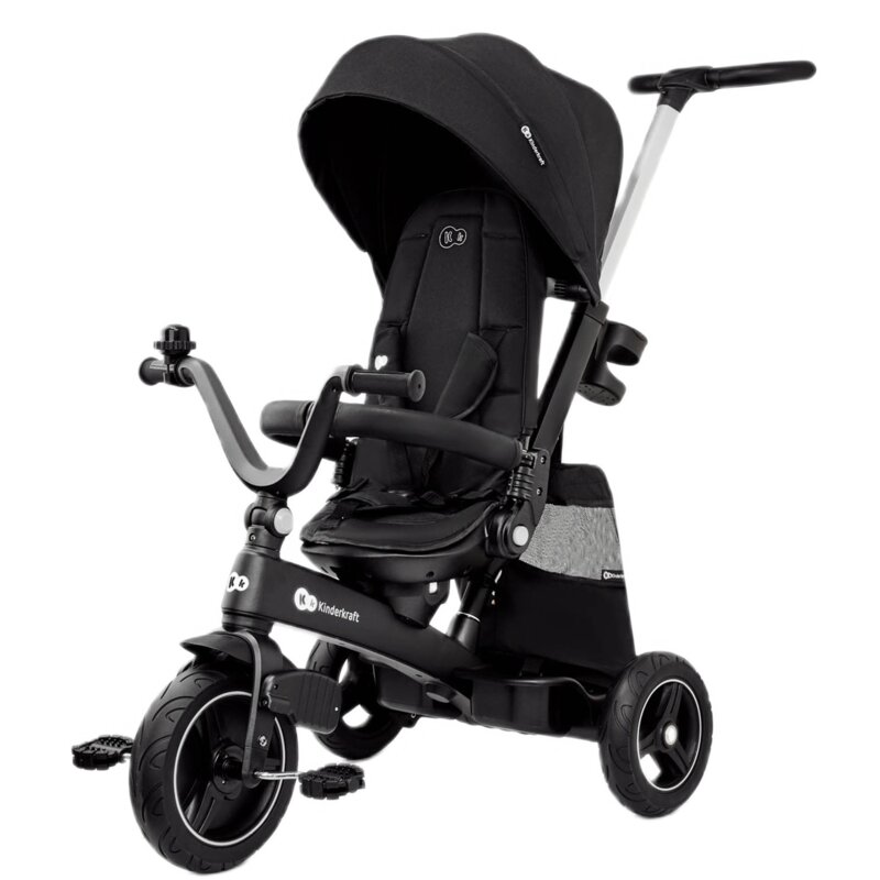 Trójkołowiec KINDERKRAFT Easytwist Siedzisko 360° Czarny