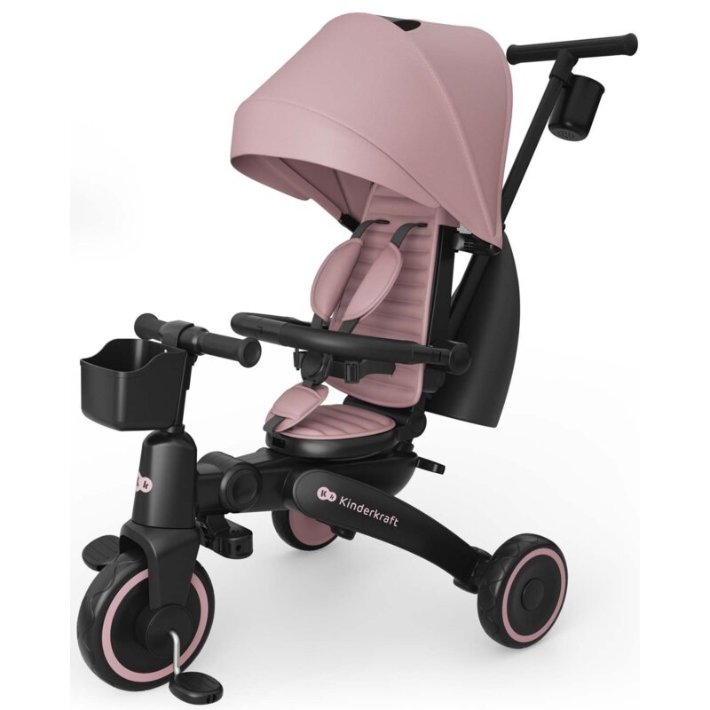 Trójkołowiec KINDERKRAFT Jazz 3 Siedzisko 360° Różowy