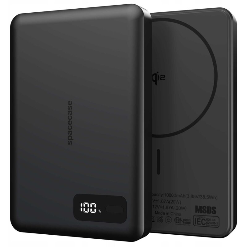 Powerbank SPACECASE MagDisplay Qi2 SCPBMD-S2-BK 10000 mAh 20W Czarny