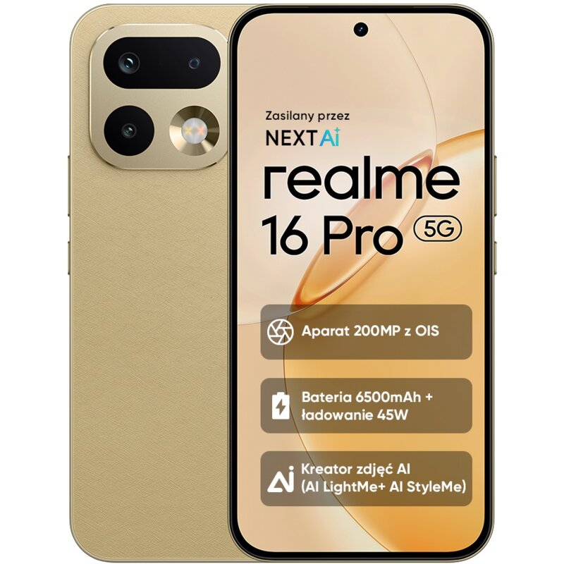 Smartfon REALME 16 Pro 5G 8/512GB 6.78" 144Hz Złoty