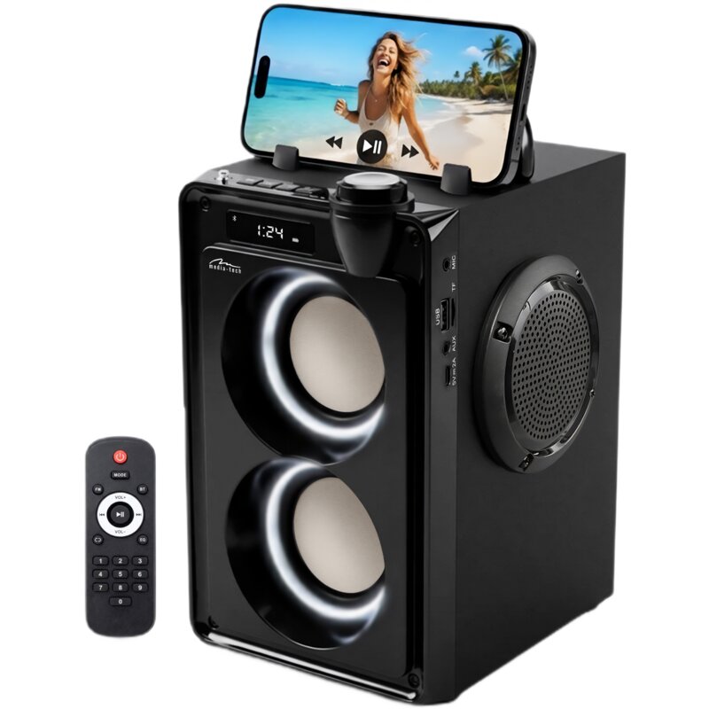 Głośnik mobilny MEDIA TECH OVERBOX MT3186 Radio FM Czarny