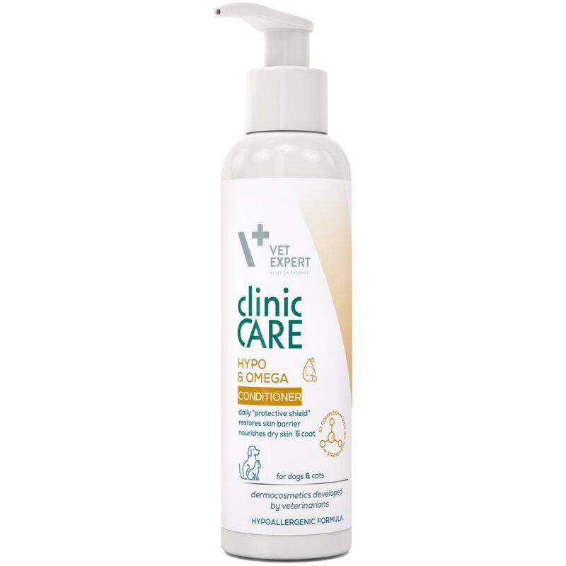 Vet Expert Clinic Care Hypo & Omega Conditioner - emolientowa odżywka dla psów i kotów 150 ML