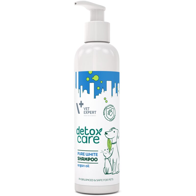 Vet Expert Detox Care Pure White Shampoo - szampon dla psów i kotów z jasną sierścią 250 ML
