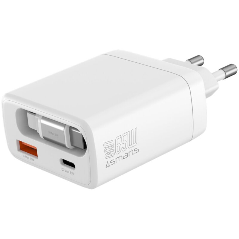 Ładowarka sieciowa 4SMARTS PDPlug Slim Jojo 65W GaN Biały ładowarka do telefonu USB, USB-C