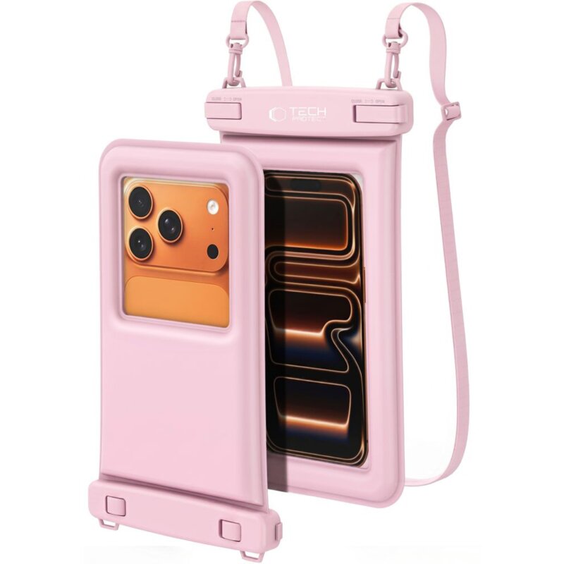 Etui wodoodporne TECH-PROTECT UWC7 Universal Waterproof Floating Case 6.9 Cali Różowy