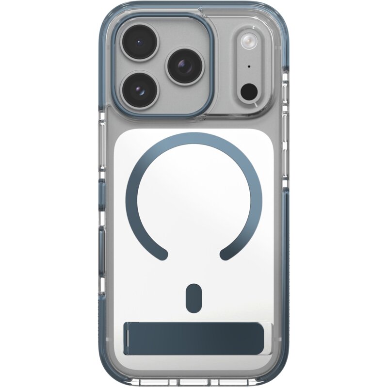 Etui ZAGG Santa Cruz Snap Kickstand MagSafe do Apple iPhone 17 Pro/18 Pro Przezroczysto niebieski