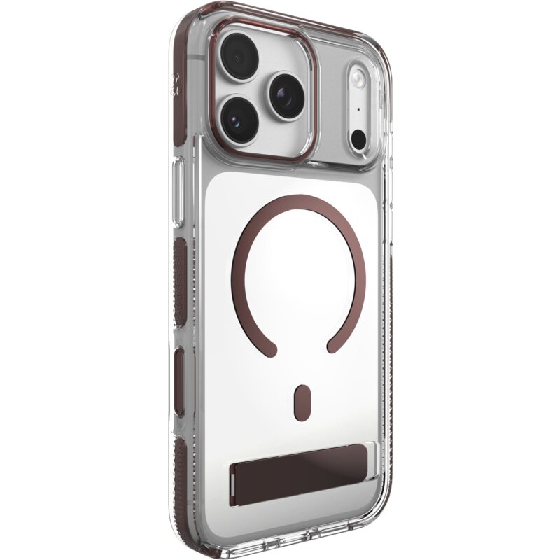 Etui ZAGG Santa Cruz Snap Kickstand MagSafe do Apple iPhone 17 Pro Max/18 Pro Max Przezroczysto brązowy