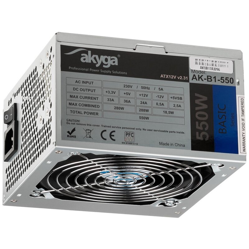 Akyga Basic AK-B1-550 550W Srebrny
