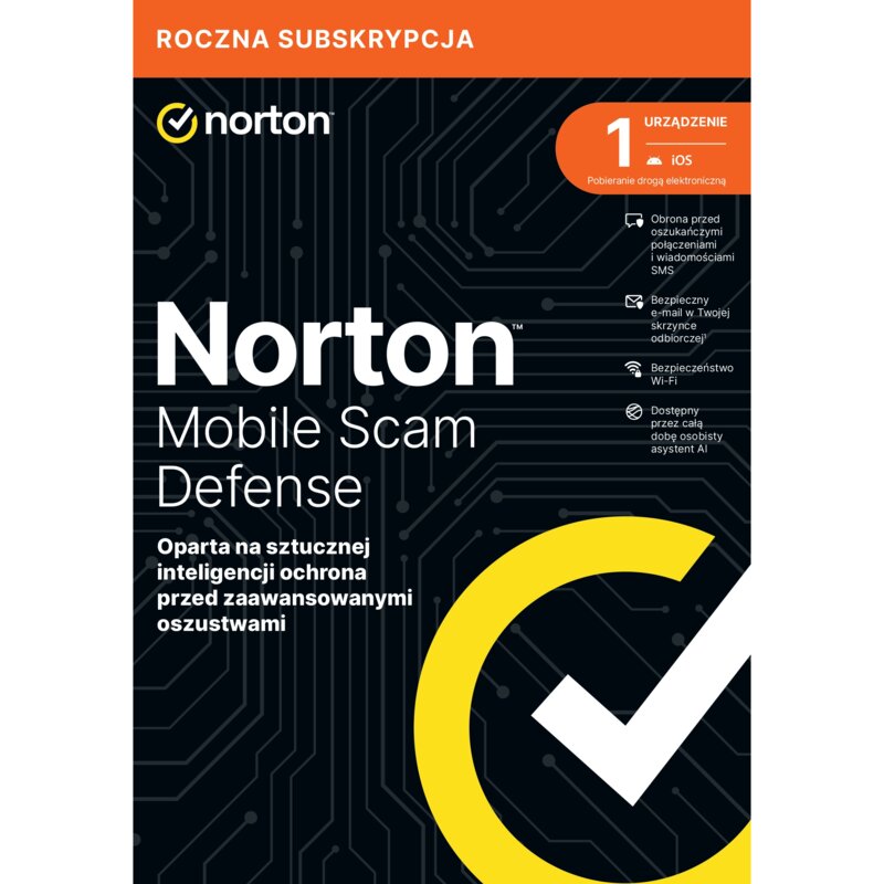 Antywirus NORTON Mobile Scam Defence 1 URZĄDZENIE 1 ROK Kod aktywacyjny