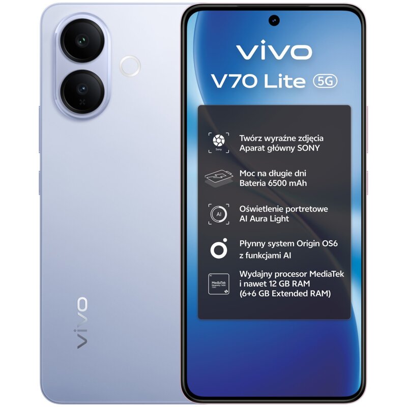 Smartfon VIVO V70 Lite 5G 6/256GB 6.77" 120Hz Niebieski