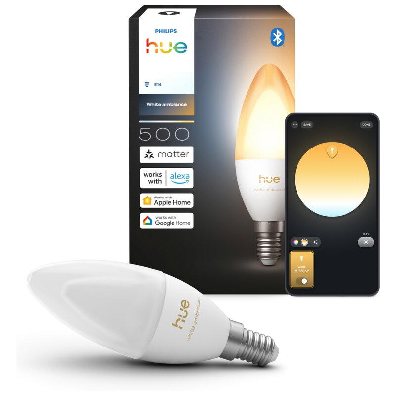 Inteligentna żarówka LED PHILIPS HUE Ambiance 929004295601 3.7W E14 Bluetooth, ZigBee