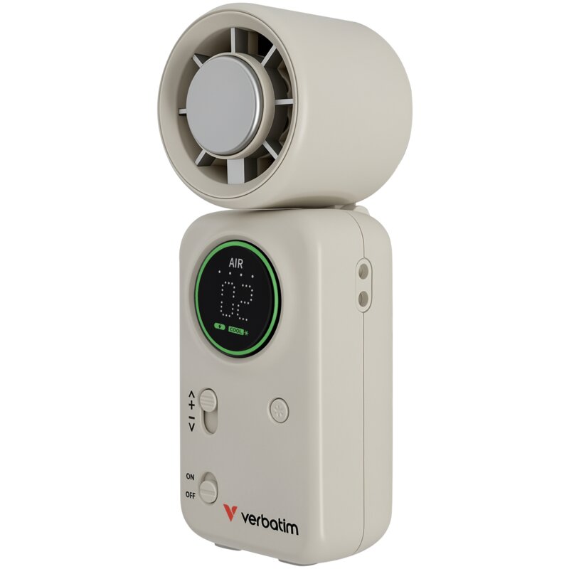 Wentylator VERBATIM Cool 'n' Go Ice Touch Mini Biało-srebrny