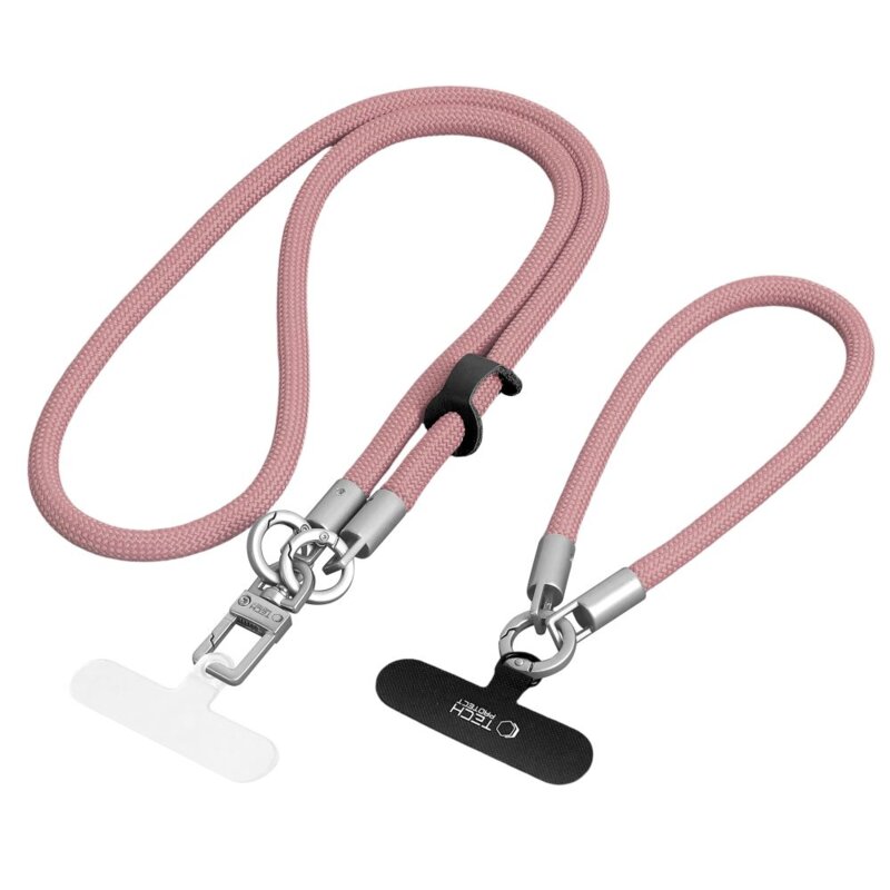Smycz do telefonu TECH-PROTECT C10S Rope Crossbody & Wrist Różowy