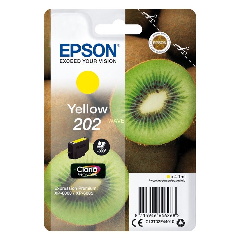 Tusz EPSON 202 Żółty 4.1 ml C13T02F44010