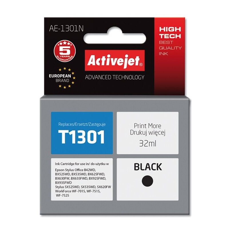 Tusz ACTIVEJET do Epson T1301 Czarny 32 ml AE-1301N