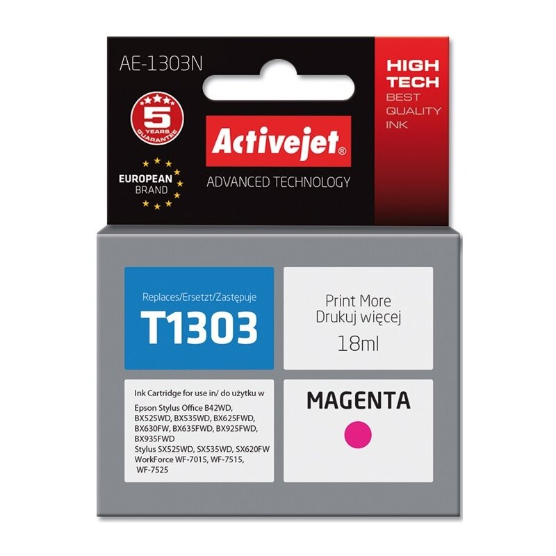 Tusz ACTIVEJET do Epson T1303 Purpurowy 18 ml AE-1303N