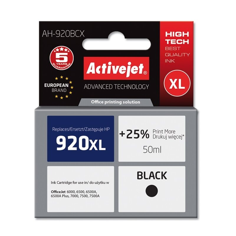 Tusz ACTIVEJET do HP 920 XL CD975AE Czarny 50 ml AH-920BCX